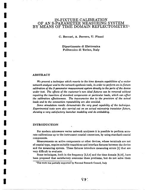 In-Fixture Calibration of an S-Parameter Measuring System by ...