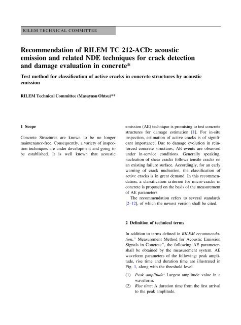 acoustic emission and related NDE techniques for crack detection ...