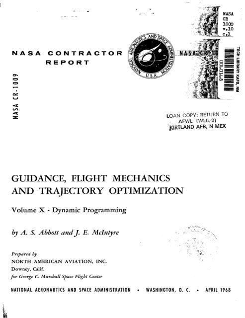 guidance, flight mechanics and trajectory optimization