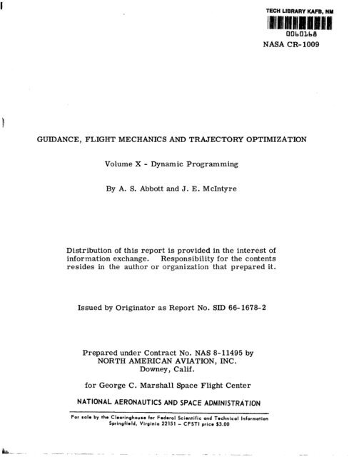 guidance, flight mechanics and trajectory optimization