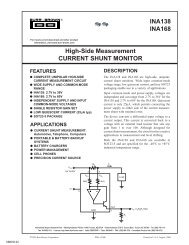 INA138 INA168 High-Side Measurement CURRENT SHUNT ...