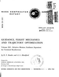 guidance, flight mechanics and trajectory optimization