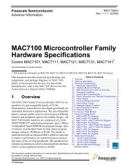 MAC7100 Microcontroller Family Hardware Specifications