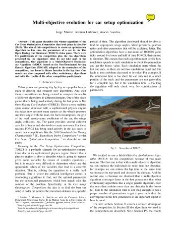 Multi-objective evolution for car setup optimization - E-Archivo ...