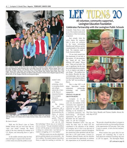 LEF Turns 20! - Colonial Times Magazine