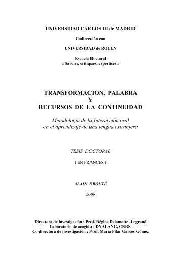 Transformación, Palabra y Recursos de la Continuidad - E-Archivo ...