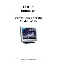 LCD TV Brimax 20” Uživatelská příručka Model: A20E