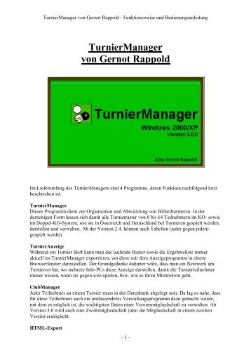 TurnierManager von Gernot Rappold