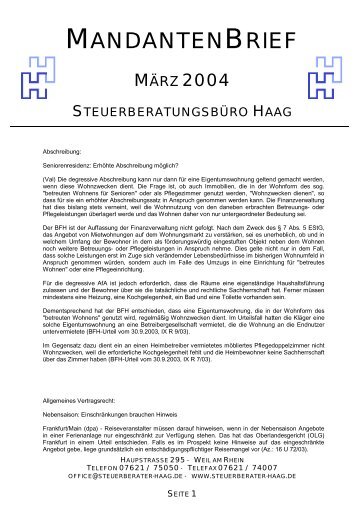 MANDANTENBRIEF - Valuenet Recht & Steuern