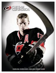 CAROLINA HURRICANES 2008-2009 MEDIA GUIDE