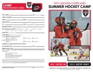 SuMMer HOCKeY CAMP - Carolina Hurricanes