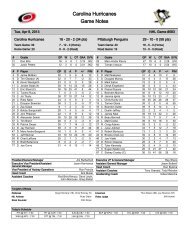 Carolina Hurricanes Game Notes - NHL.com