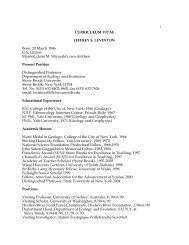 CURRICULUM VITAE JEFFREY S. LEVINTON Born - Stony Brook ...