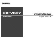 YAMAHA Owner's Manual - ManageMyLife