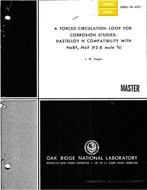 ORNL-TM-4221 - the Molten Salt Energy Technologies Web Site