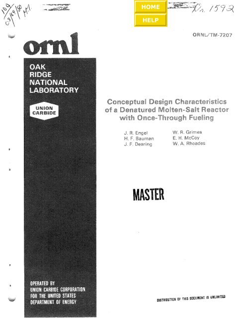 ORNL-TM-7207 - the Molten Salt Energy Technologies Web Site