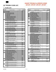 Sharp AR-287 Trouble Error Codes - OlsonBros