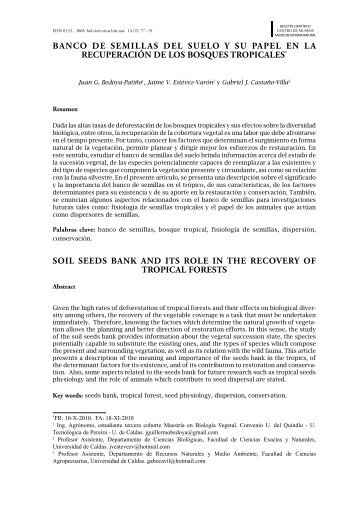 BanCo de seMillas del suelo Y su PaPel en la reCuPeraCiÓn de los ...