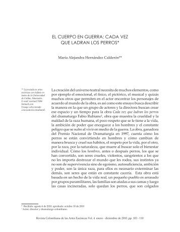 EL CUERPO EN GUERRA: CADA VEz QUE LADRAN LOS PERROS*