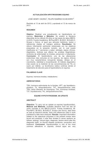 ACTUALIZACIÓN HIPOTIROIDISMO EQUINO JOSÉ HENRY ...