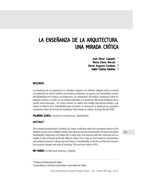 la enseñanza de la arquitectura. una mirada crítica a crítica