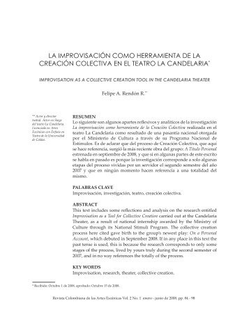 la improvisación como herramienta de la creación colectiva en el ...