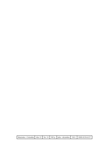 Manizales - Colombia Año 12 No. 19 302 p. julio - diciembre 2011 ...
