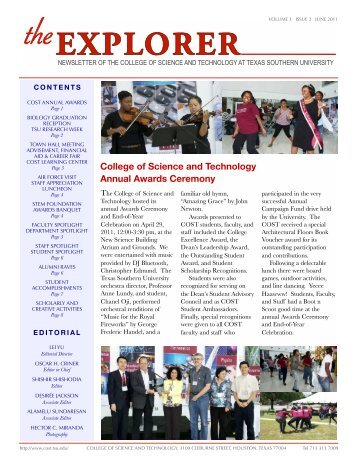 Volume 3 Issue 2 June 2011 - COST Home Page - Texas Southern ...