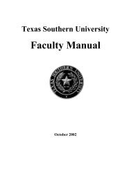 Faculty Manual - COST Home Page - Texas Southern University
