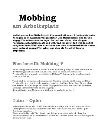 Wen betrifft Mobbing - Anti MoBB eV