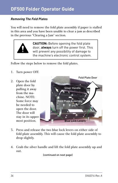 DF500 Folder Operator Guide - Pitney Bowes Canada