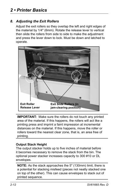 Printer DA70S, DA75S Operator Guide - Pitney Bowes Canada