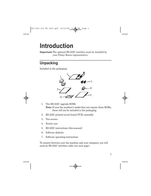 RS232 Guide - Pitney Bowes Canada