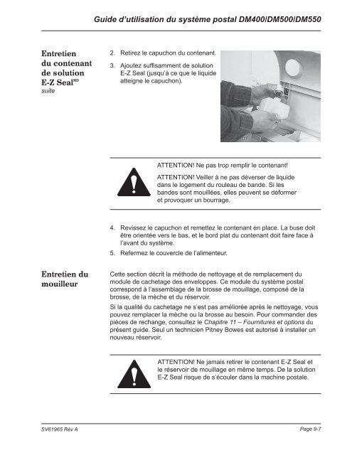 Système postal numérique DM400, DM500, DM550 - Pitney Bowes ...