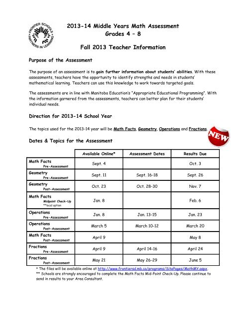 Fall 2013 Information.pdf - Frontier School Division