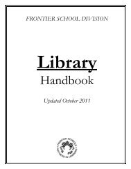 Library Handbook - Frontier School Division