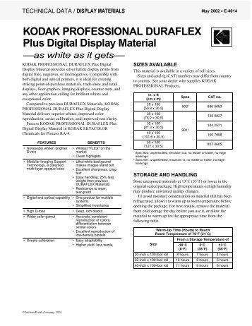 KODAK PROFESSIONAL DURAFLEX Plus Digital Display ... - 125px