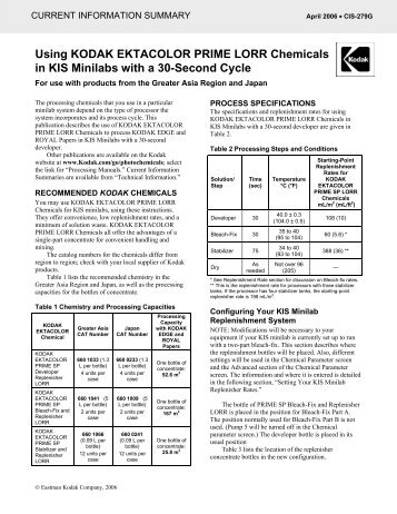 Using KODAK EKTACOLOR PRIME LORR Chemicals in ... - 125px