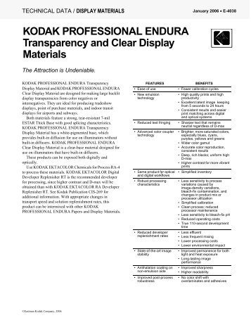 KODAK PROFESSIONAL ENDURA Transparency and ... - 125px