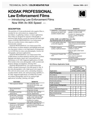 KODAK PROFESSIONAL Law Enforcement Films - 125px