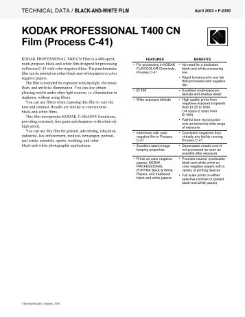 KODAK PROFESSIONAL T400 CN Film (Process C-41) - 125px