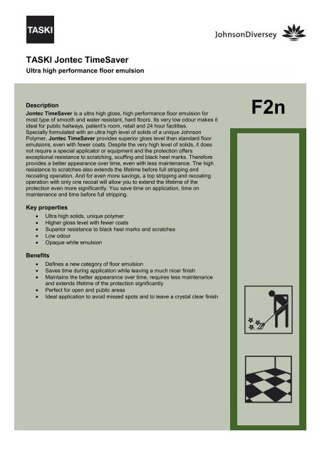 TASKI Jontec TimeSaver Ultra High Performance Floor Emulsion