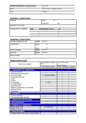 DuroStone Inspection Report