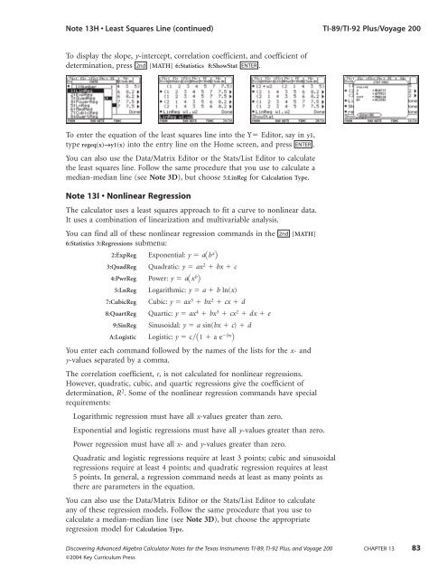 Calculator Notes for TI-89, TI-92 Plus, and Voyage 200