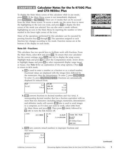 Calculator Notes for Casio CFX-9850GB Plus (PDF)