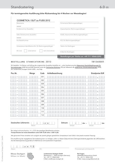 Aussteller-Servicemappe COSMETICA Stuttgart 2011