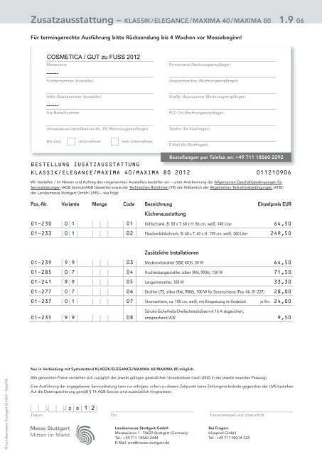 Aussteller-Servicemappe COSMETICA Stuttgart 2011