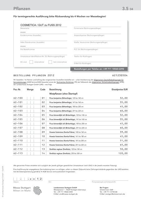 Aussteller-Servicemappe COSMETICA Stuttgart 2011