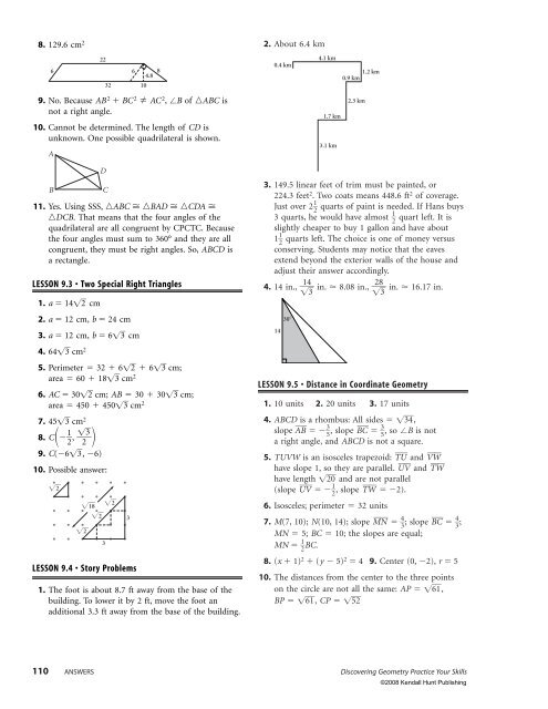 Lesson 9.1 • The Theorem of Pythagoras