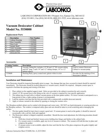 Vacuum Desiccator User's Manual